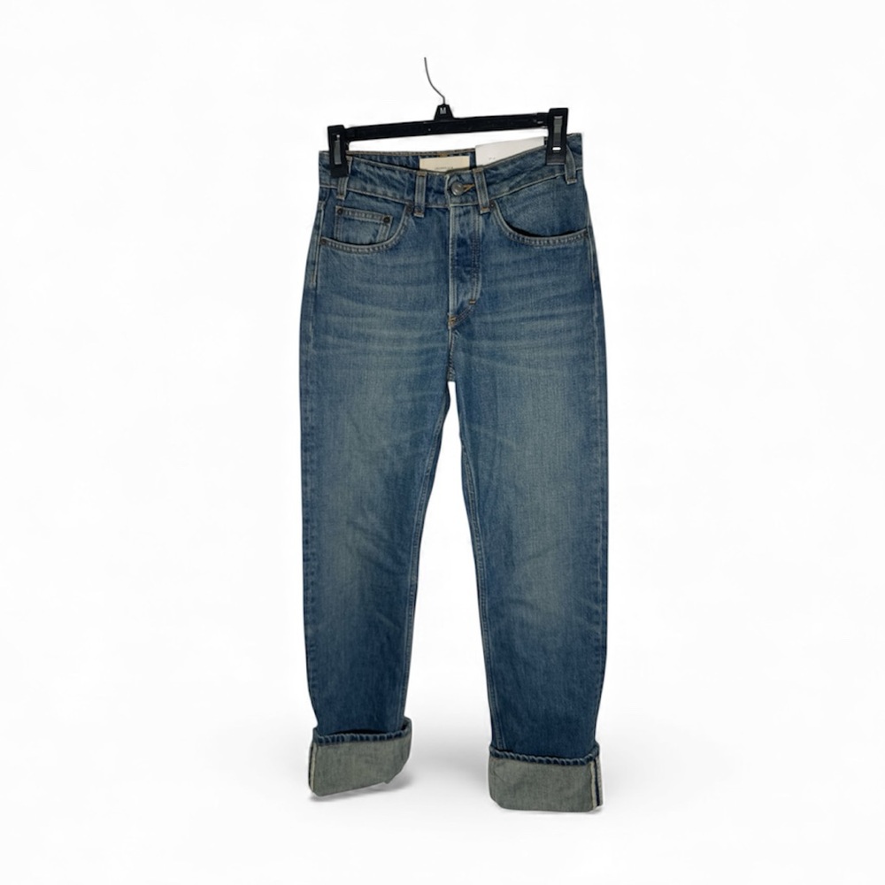 NWT JEANERICA Sisli Tinta Verde Cuffed Button Fly Jeans
